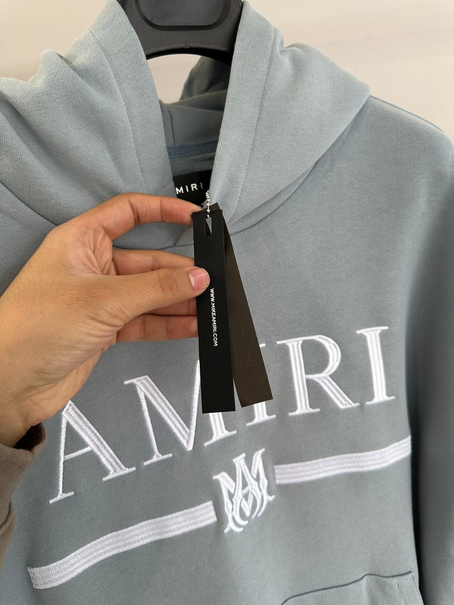Amiri baby blue hoodie