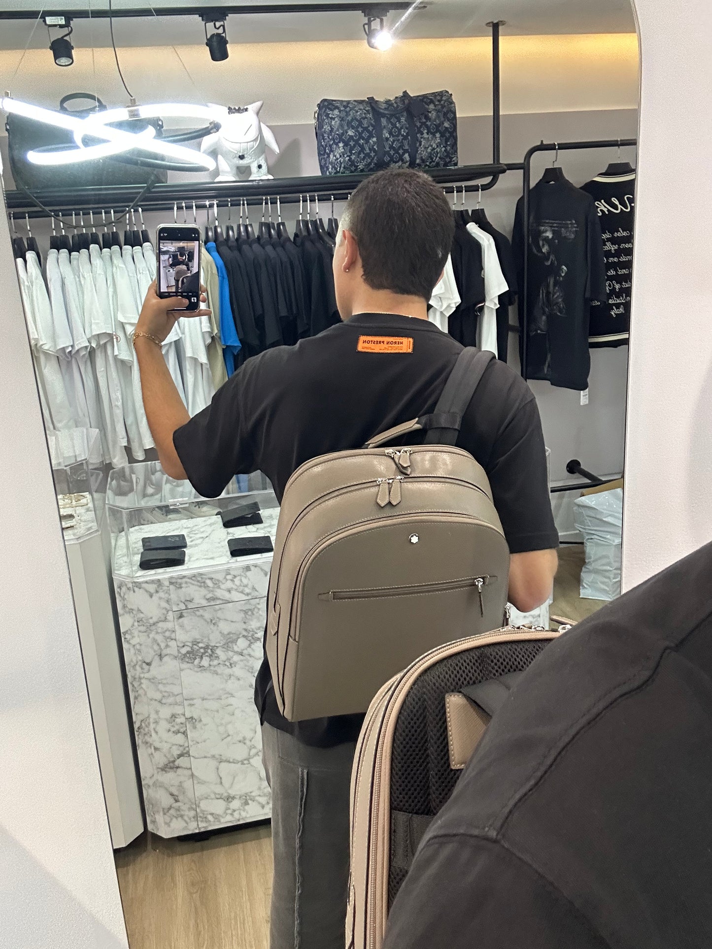 Montblanc cream backpack