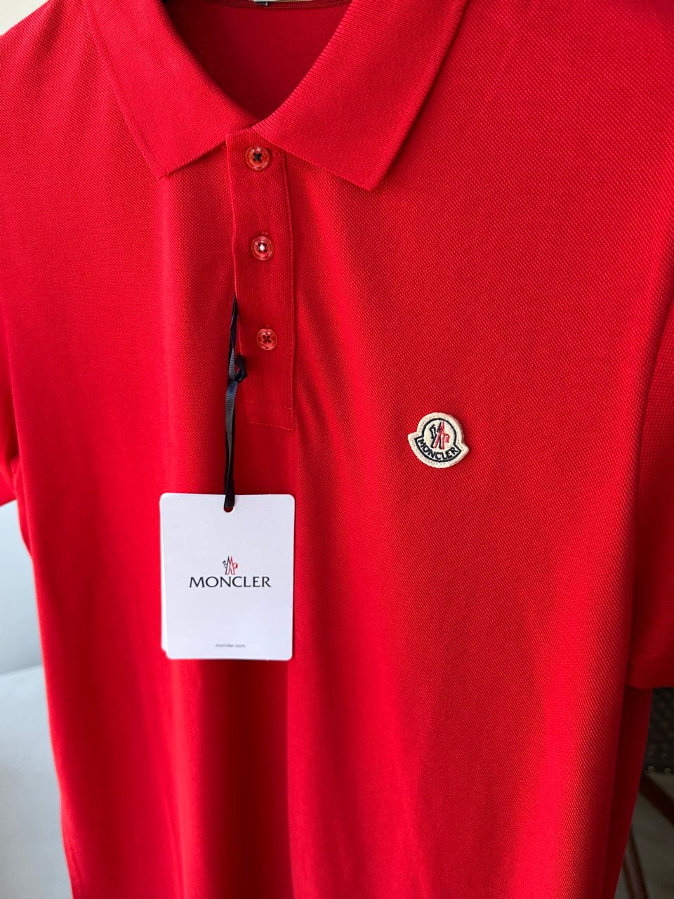 Moncler red polo shirt