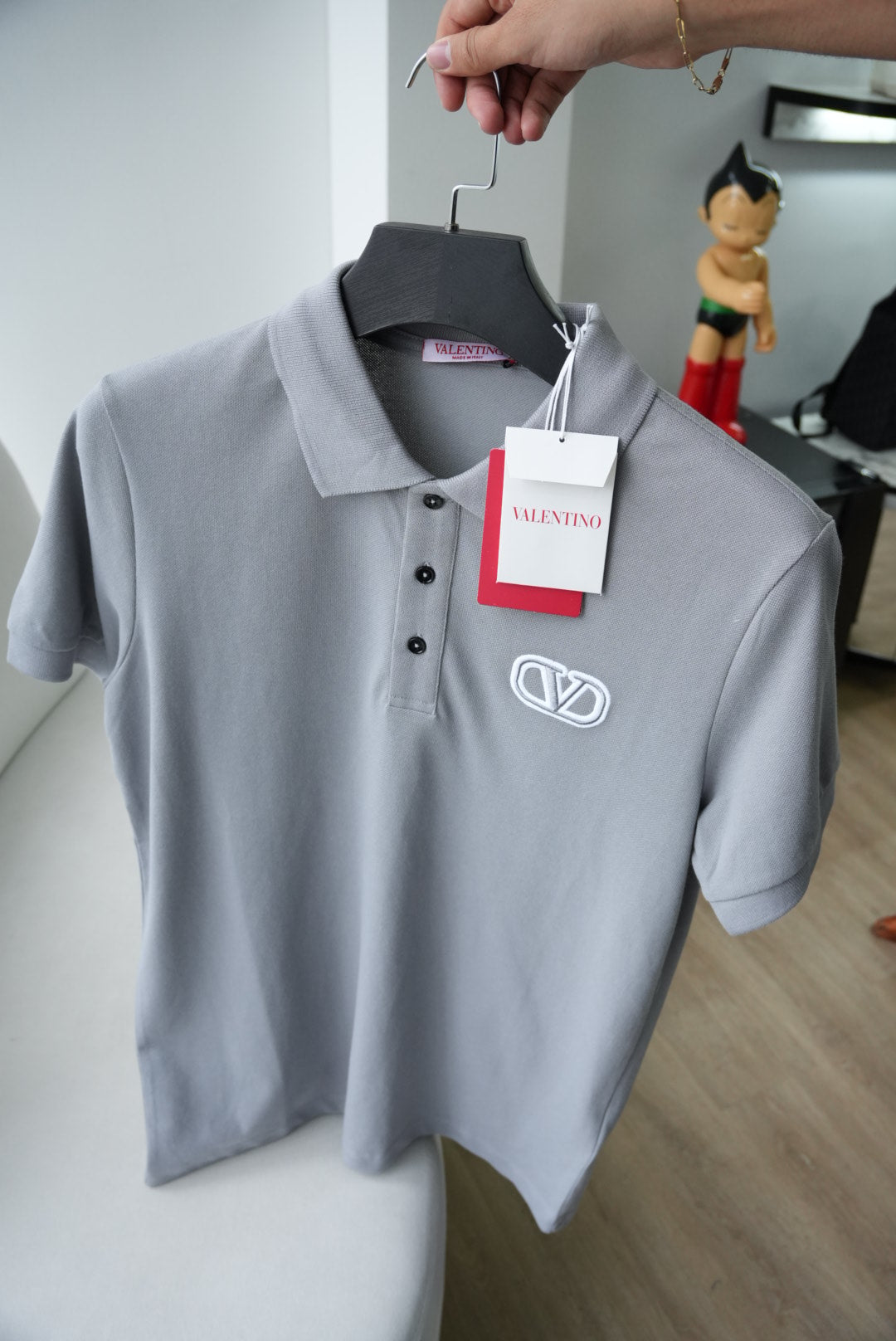 VLTN gray polo shirt
