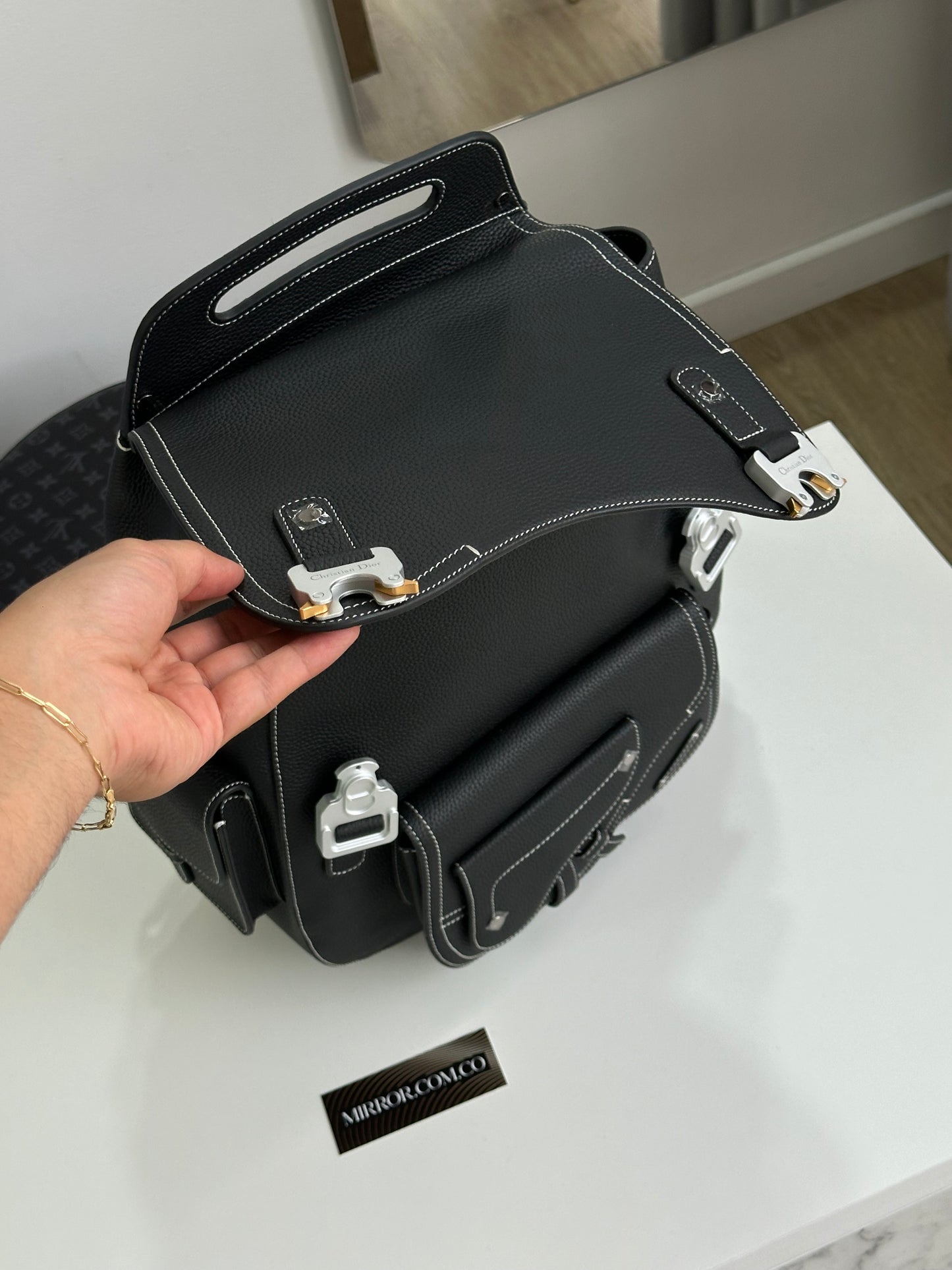 Dior backpack leather