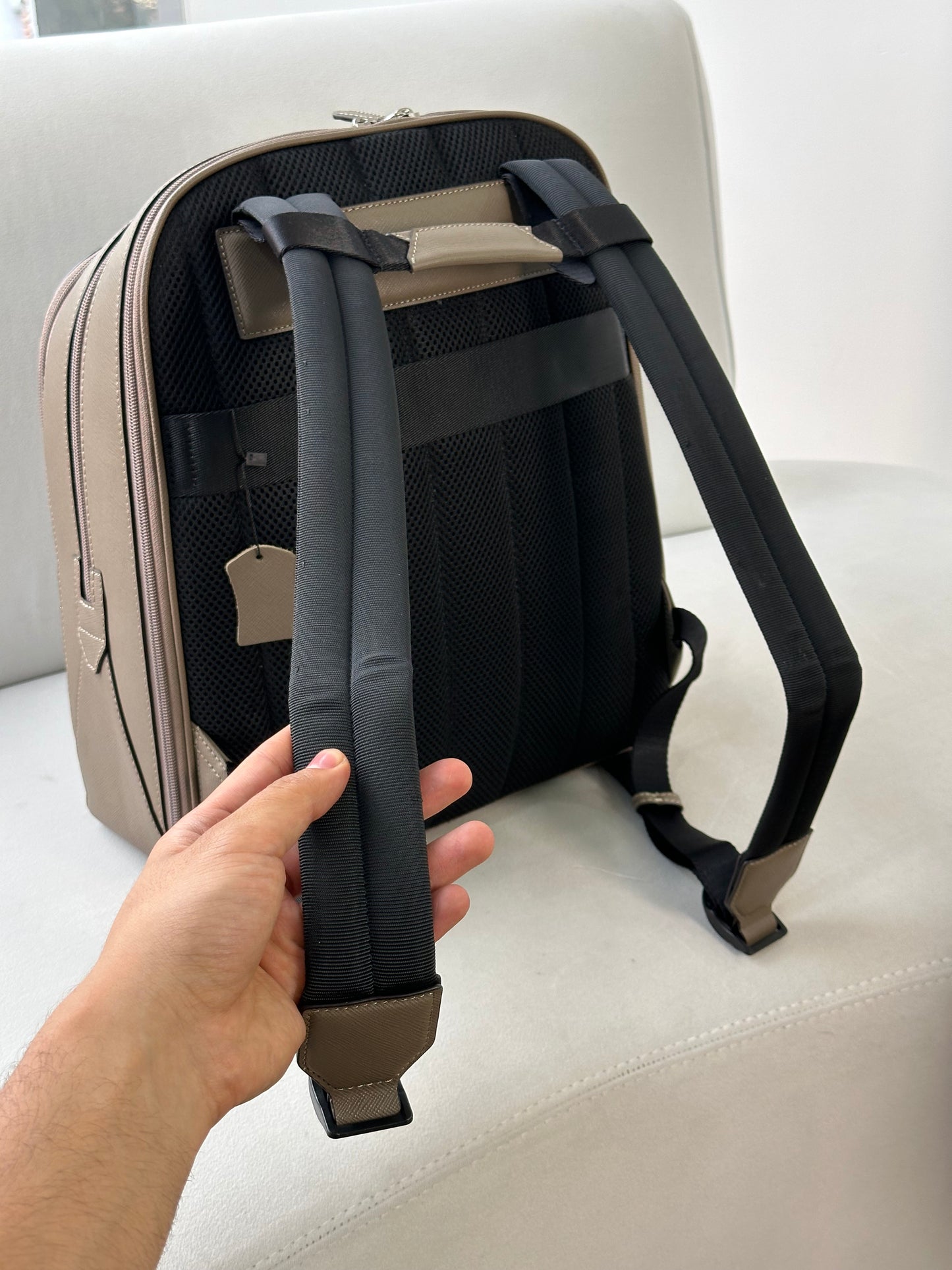 Montblanc cream backpack