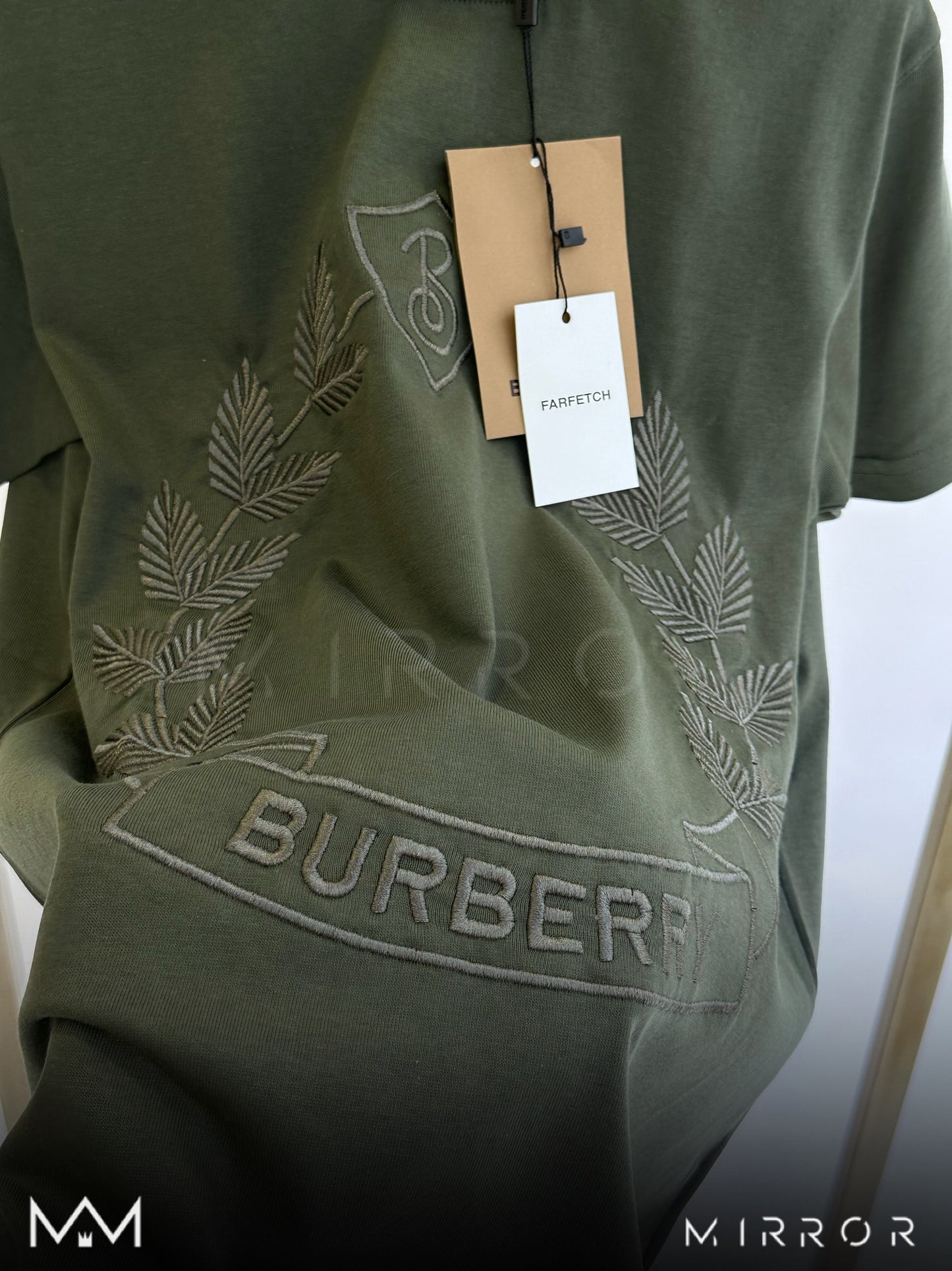 Burberry green embroidery