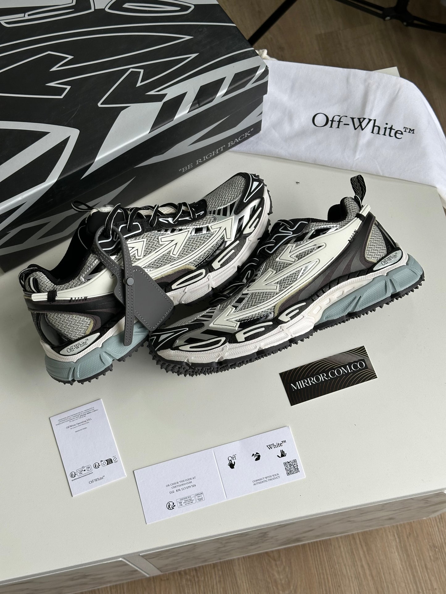 Off White be right back silver